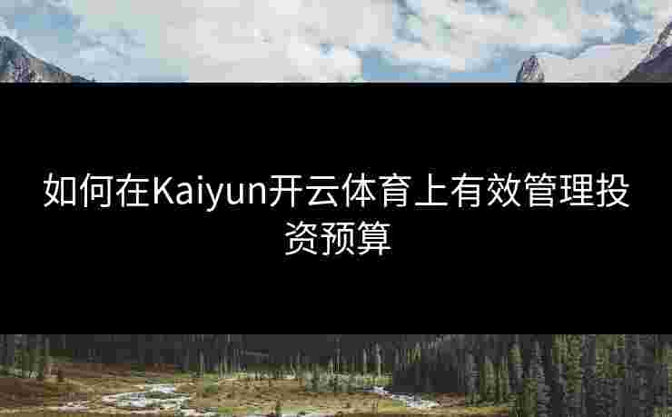 如何在Kaiyun开云体育上有效管理投资预算